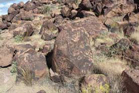 Indian Petroglyphs. The Mojave Road.