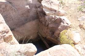 Ancient Well. Indian Petroglyphs. The Mojave Road.